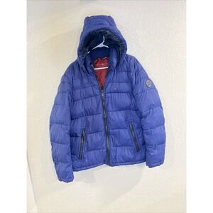 Tommy Hilfiger Blue Polyester Insulated Down Puffer Jacket Women Size Large